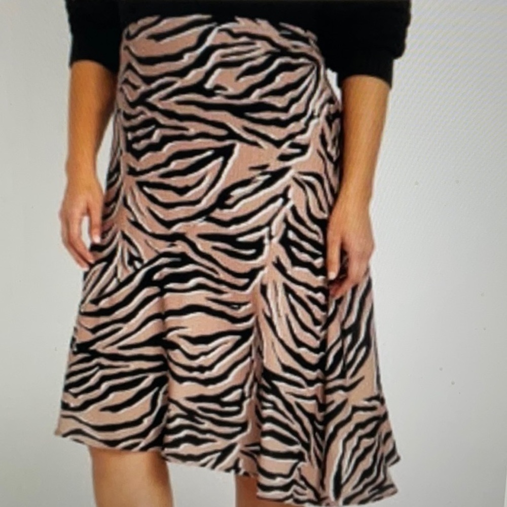 Eloquii Animal Print Skirt Tan Black White Size 16